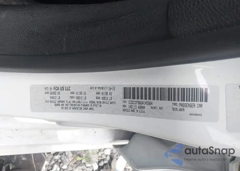 2016 Chrysler 200 Lx z USA, uszkodzony, nr VIN 1C3CCCFB6GN145964
